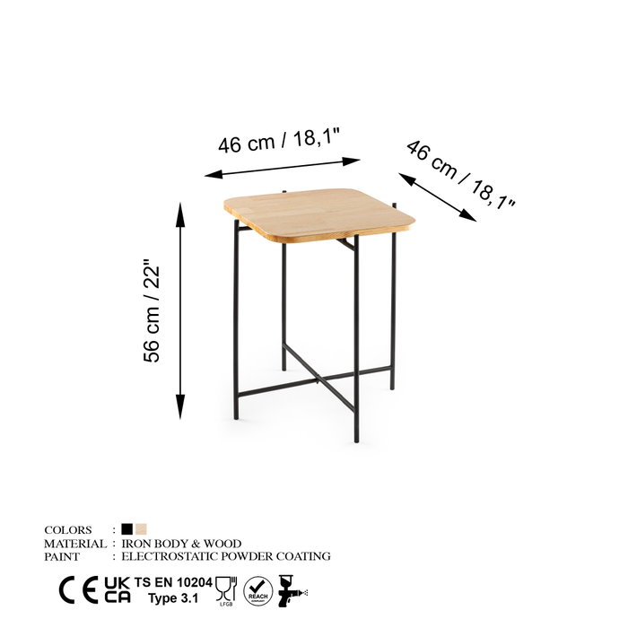 Hanah Home Mesa de Centro Shb-005 de Madera y Metal Hanah Home Mesa de Centro Shb-005 de Madera y Metal